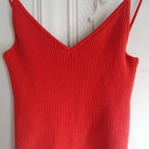 For Love & Lemons Annie Rib Tank Mini Dress - Size S to M - Rust Color - Picture 4 of 10